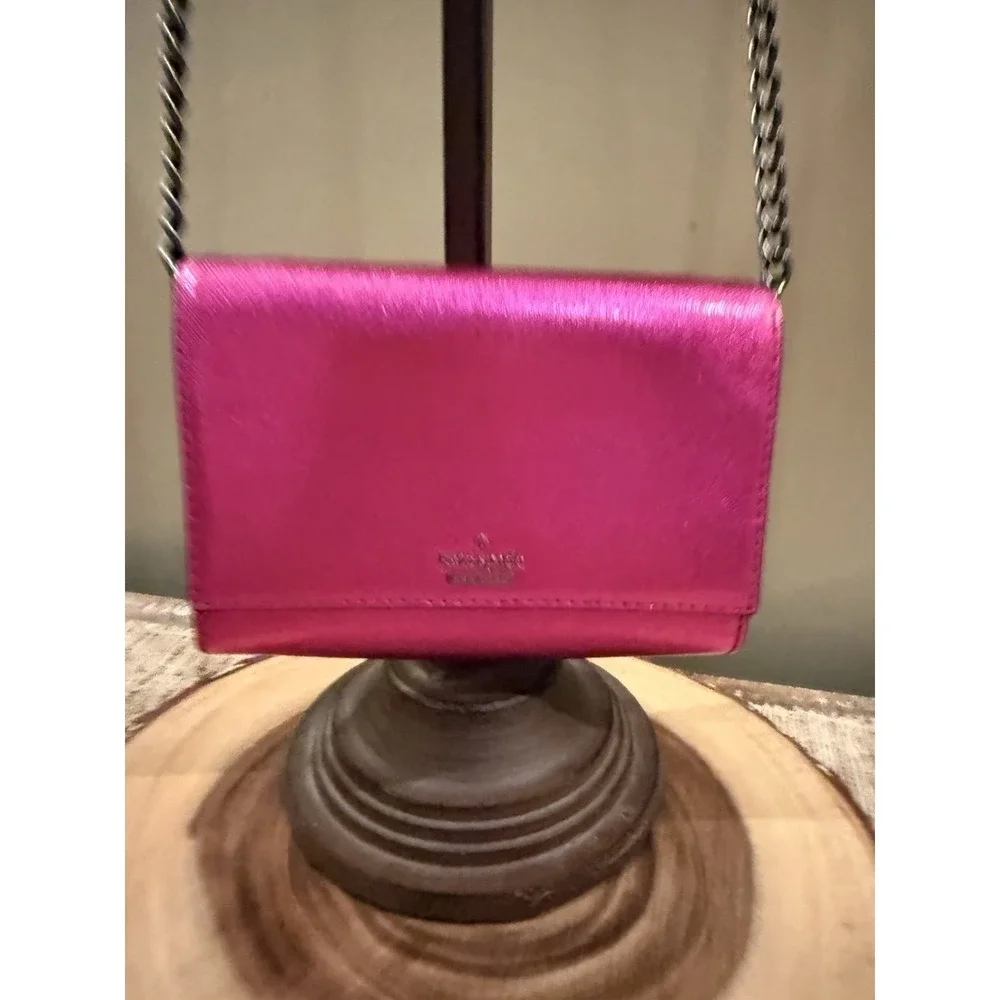 Kate Spade Cameron Street Metallic Cami Crossbody Bag BAJAROSE Metallic Pink New - Picture 6 of 11